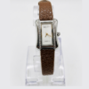 Brown Leather Zircon Square Watch