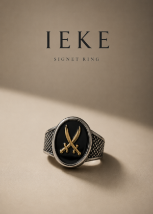 Gold-tone crossed-swords RING